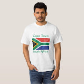 Kaapstad Zuid-Afrika Vlag T-Shirt (Voorkant volledig)