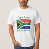 Kaapstad Zuid-Afrika Vlag T-Shirt (Voorkant)