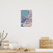 Kaapstad Zuid-Afrika Winderige Stad Kaart Reizen Poster (Keuken)