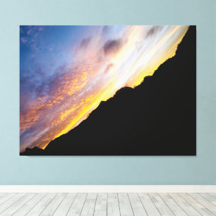 Kaapverdië Abstracte Zonsondergang Diagonale Berg Canvas Afdruk