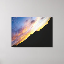 Kaapverdië Abstracte Zonsondergang Diagonale Berg Canvas Afdruk