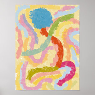 Kaapverdië Badja Dans Abstracte Illustratie Poster