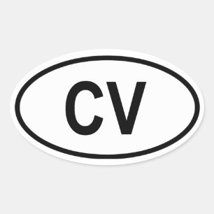 Kaapverdië "CV" Ovale Sticker