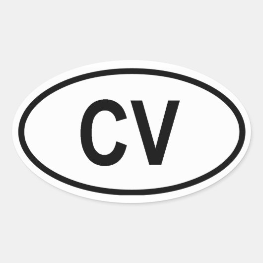 Kaapverdië "CV" Ovale Sticker (Voorkant)