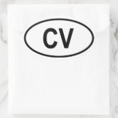 Kaapverdië "CV" Ovale Sticker (Tas)