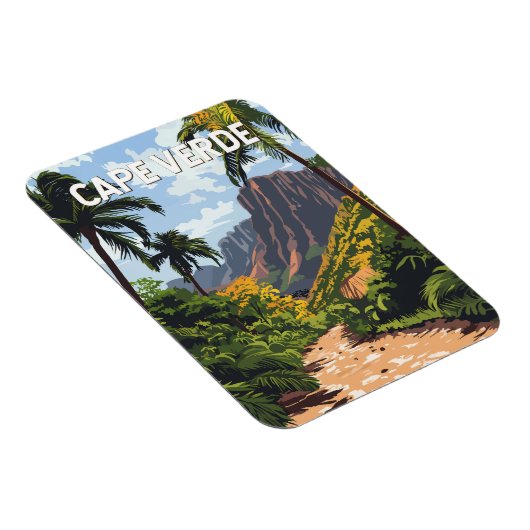 Kaapverdië Illustratie Reizen Art Vintage Magneet (Rechterzijde)