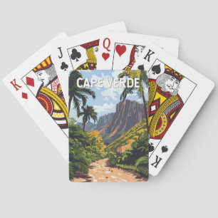 Kaapverdië Illustratie Reizen Art Vintage Pokerkaarten