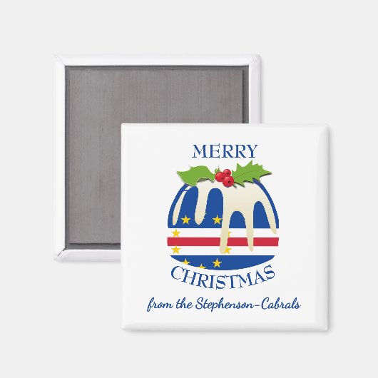 KAAPVERDIË Kaap | Feestelijke Plum Pudding | Kerst Magneet (Voorkant / Achterkant)