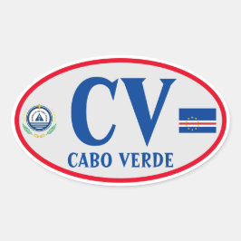 Kaapverdië / Kaapverdische ovale Stickers