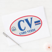 Kaapverdië / Kaapverdische ovale Stickers (Envelop)
