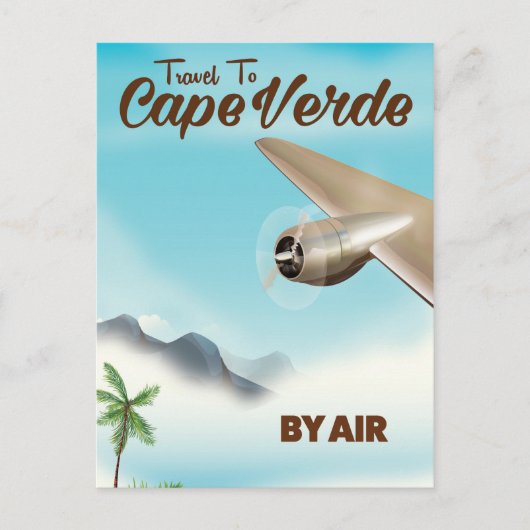 Kaapverdië Luchtvaartposter Briefkaart (Voorkant)