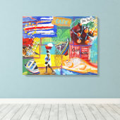 Kaapverdië muurdoek canvas afdruk (Insitu (Houten vloer))