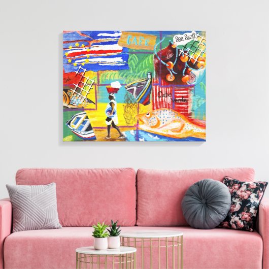 Kaapverdië muurdoek canvas afdruk (Insitu (Woonkamer))