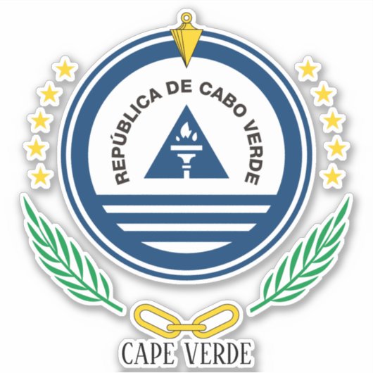 Kaapverdië nationaal emblem sticker (Voorkant)