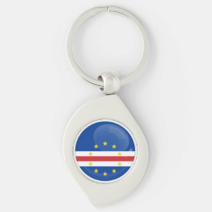 Kaapverdië Ronde pictogram vlag Sleutelhanger
