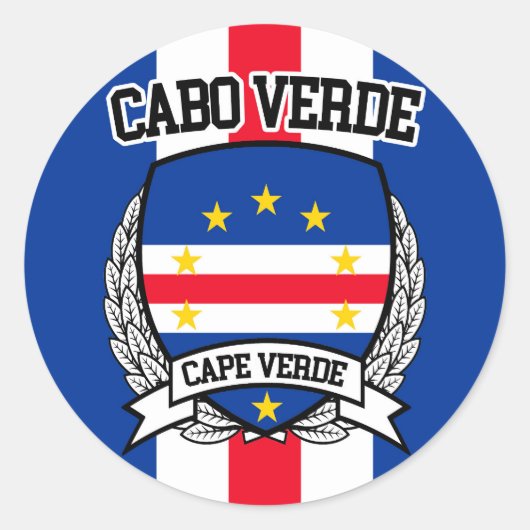 Kaapverdië Ronde Sticker (Voorkant)