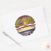 Kaapverdië - Spanje - vlag over boomstammen Ronde Sticker (Envelop)