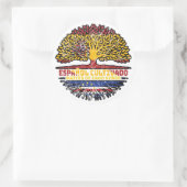 Kaapverdië - Spanje - vlag over boomstammen Ronde Sticker (Tas)