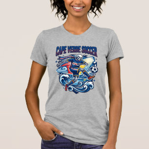 Kaapverdië Voetbal Skelet Aanvaller Landen Premium T-shirt