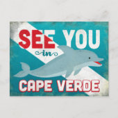 Kaapverdische dolfijn - Retro Vintage-reizen Briefkaart (Voorkant)