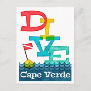 Kaapverdische duik - kleurige scuba briefkaart