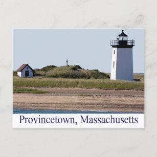 Kaapverdische eindvuurtoren van hout Provincetown  Briefkaart