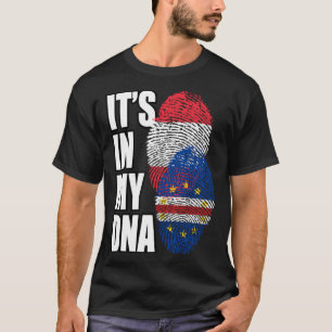 Kaapverdische en Oostenrijkse Mix DNA Vlag Erfgoed T-shirt