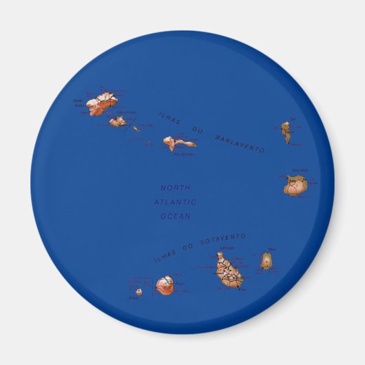 Kaapverdische Kaart Magnet (Voorkant)