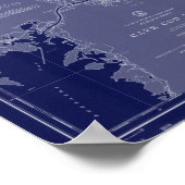 Kaapverdische  Kaart (Nautical Chart Blue Art) Poster (Hoek)