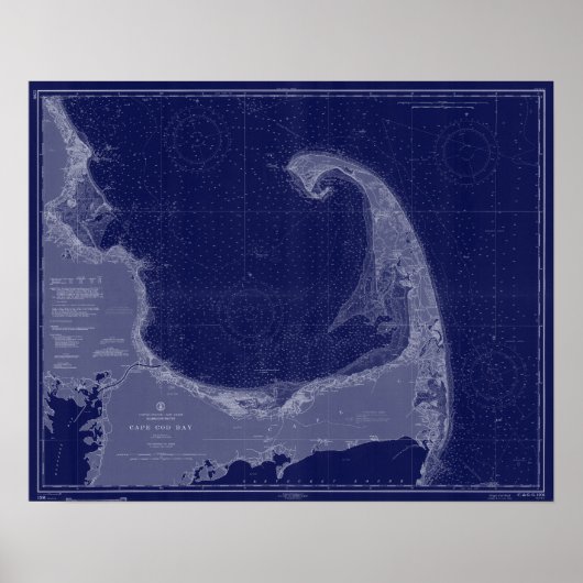 Kaapverdische  Kaart (Nautical Chart Blue Art) Poster (Voorkant)