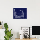 Kaapverdische  Kaart (Nautical Chart Blue Art) Poster (Thuiskantoor)