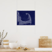 Kaapverdische  Kaart (Nautical Chart Blue Art) Poster (Keuken)