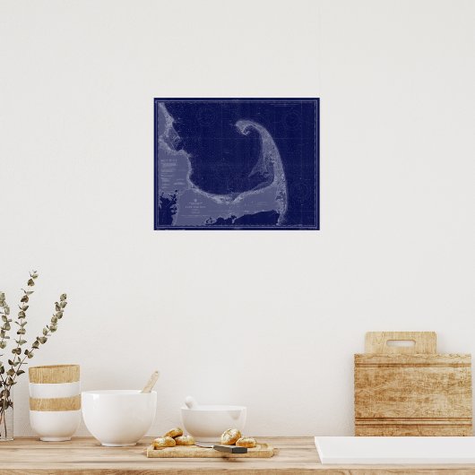 Kaapverdische  Kaart (Nautical Chart Blue Art) Poster (Keuken)