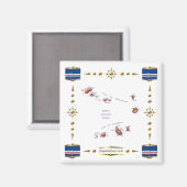 Kaapverdische kaart + vlaggen magneet (Voorkant / Achterkant)