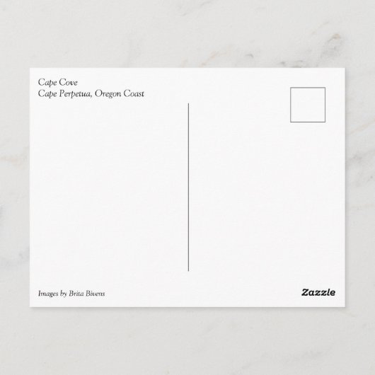 Kaapverdische kap, Cape Perpetua, Oregon Briefkaart (Achterkant)