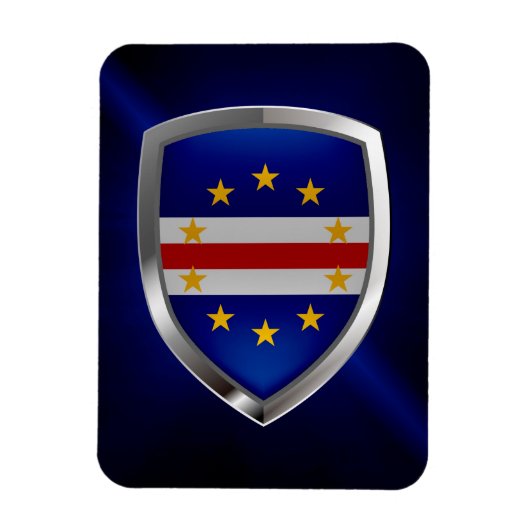Kaapverdische metalen embleem magneet (Verticaal)