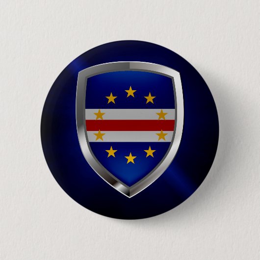 Kaapverdische metalen embleem ronde button 5,7 cm (Voorkant)