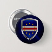Kaapverdische metalen embleem ronde button 5,7 cm (Voorkant /achterkant)
