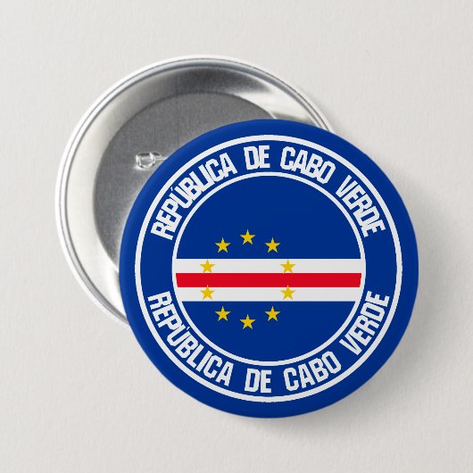 Kaapverdische ronde Embleem Button 7,6 Cm (Voorkant /achterkant)