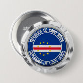 Kaapverdische ronde Embleem Button 7,6 Cm (Voorkant /achterkant)