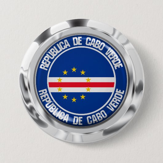 Kaapverdische ronde Embleem Button 7,6 Cm (Voorkant)