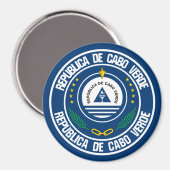 Kaapverdische ronde Embleem Magneet (Voorkant / Achterkant)