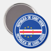 Kaapverdische ronde Embleem Magneet (Voorkant / Achterkant)