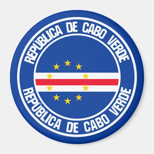 Kaapverdische ronde Embleem Magneet (Voorkant)