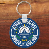 Kaapverdische ronde Embleem Sleutelhanger (Voorkant)