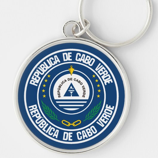 Kaapverdische ronde Embleem Sleutelhanger (Voorkant)
