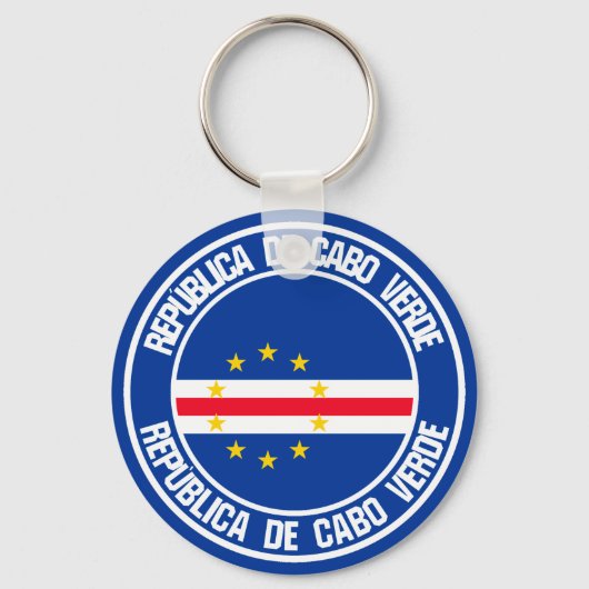 Kaapverdische ronde Embleem Sleutelhanger (Voorkant)
