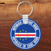 Kaapverdische ronde Embleem Sleutelhanger (Voorkant)