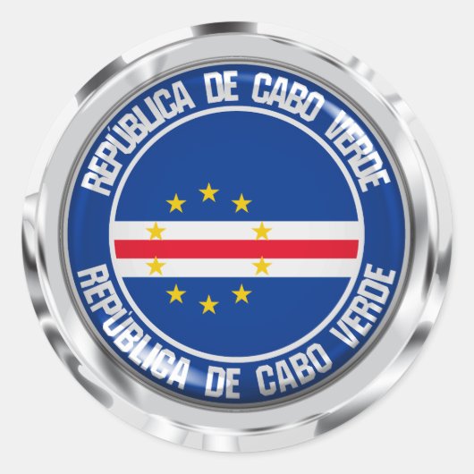 Kaapverdische ronde Embleem Sticker (Voorkant)