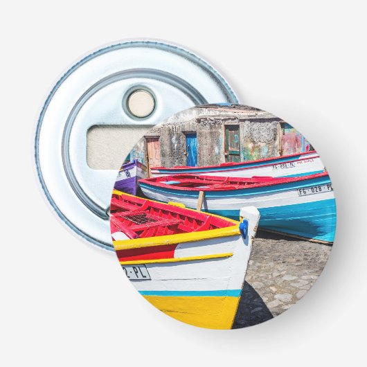 Kaapverdische Vissende boten Button Flesopener (Voorkant)